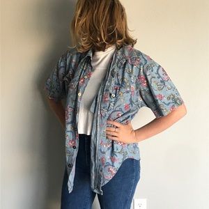 Vintage Floral print button up